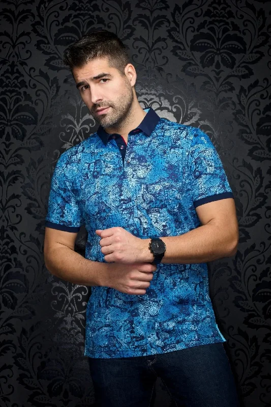 Men's Shirts with Raw-Edge HemlinesAU NOIR | Polo | Stratos Turquoise