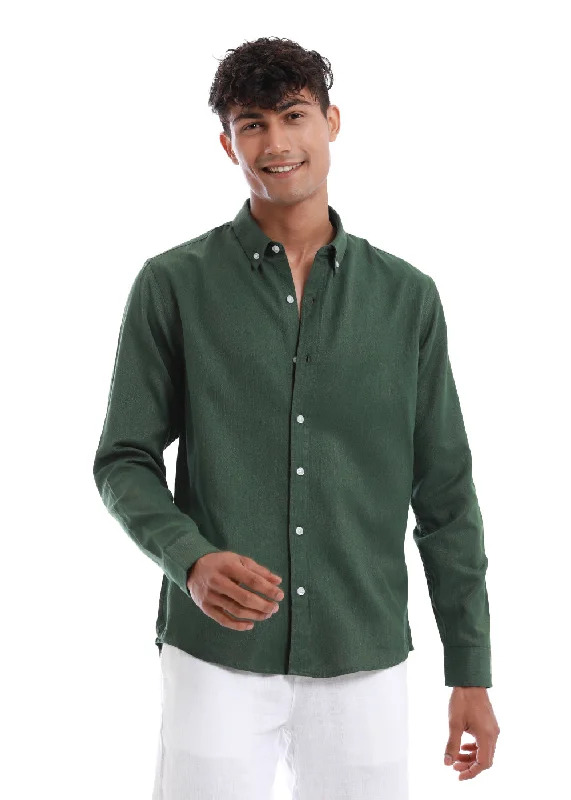 Men's Regular-Fit Shirts for a Classic FitCilantro Green Blended Linen shirt