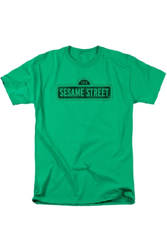 Men's Shirts with Full PlacketsSesame Street One Color Dark Short Sleeve Adult Tee / T-Shirt Men's Shirts with Full PlacketsSesame Street One Color Dark Short Sleeve Adult Tee / T-Shirt