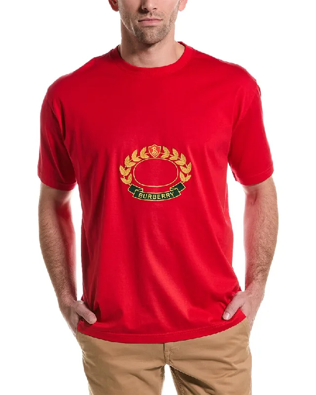 Warm Men's Fleece-Lined TopsBurberry Embroidered T-Shirt