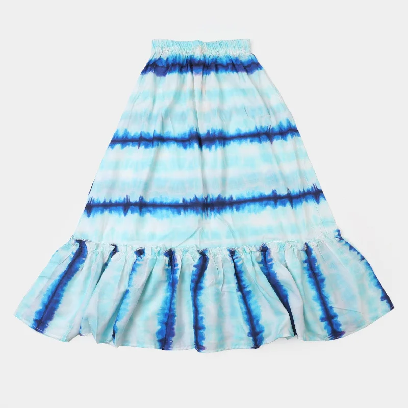 Men's Board Shorts for SurfingGirls Digital Print Long Skirt Lines - Blue