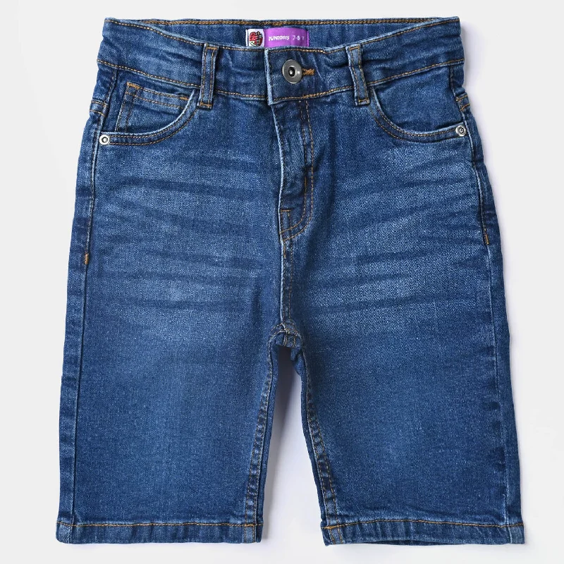Men's Elastic-Waisted Pants for Easy MovementBoys Denim Stretch Short Basic-Mid Blue