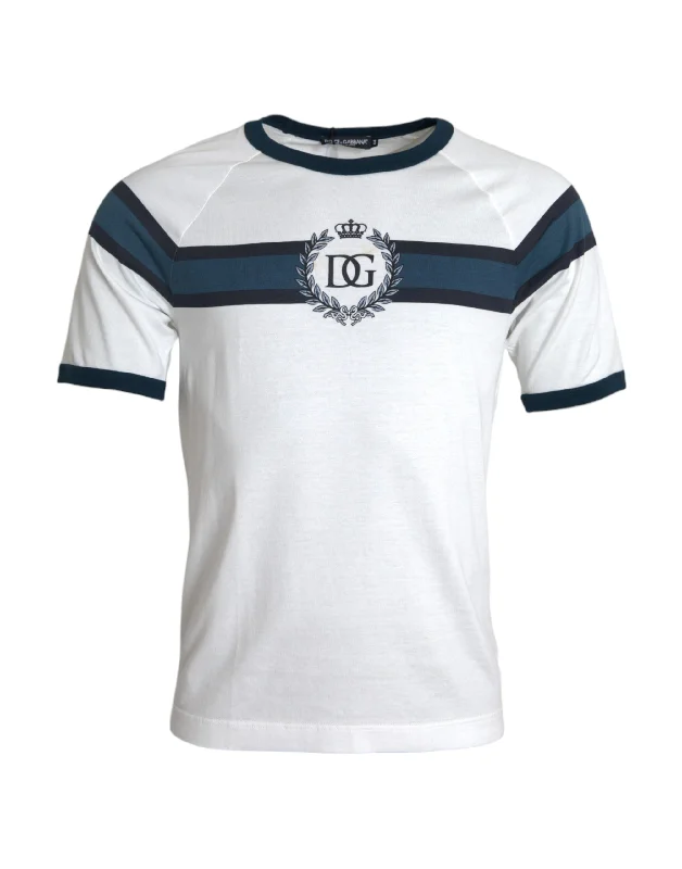 Men's Shirts with Scoop NecksDolce & Gabbana D&G Logo Cotton Short Sleeves Men's T-shirt Men's Shirts with Scoop NecksDolce & Gabbana D&G Logo Cotton Short Sleeves Men's T-shirt