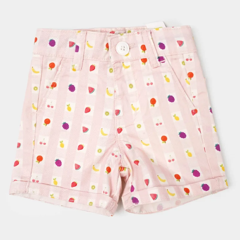 Men's Pants with Side PocketsInfant Girls Cotton Short Fruit Party - Baby Pink