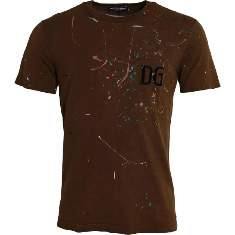 Men's Long-Sleeved ShirtsDolce & Gabbana Color Splash Cotton Crew Neck Men's T-shirt Men's Long-Sleeved ShirtsDolce & Gabbana Color Splash Cotton Crew Neck Men's T-shirt