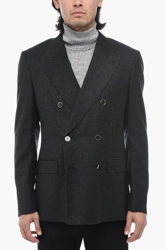 Dolce & Gabbana Tailored Wool Double-Breasted Blazer With Peak Lapel