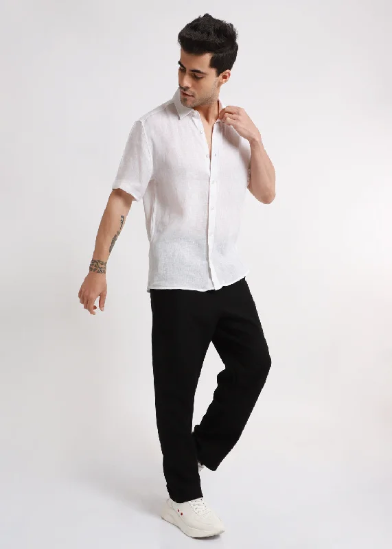 Men's Geometric Print Shirts for a Modern TwistBatiste White Linen shirt