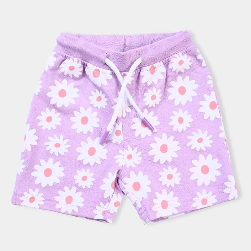 Layered Men's OverallsInfant Girls Cotton Terry Knitted Short Flower-Tulip