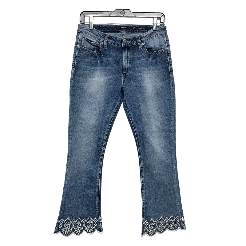 Men's Jeans with Fashionable RipsJeans Boot Cut By Miss Me In Blue Denim, Size:8