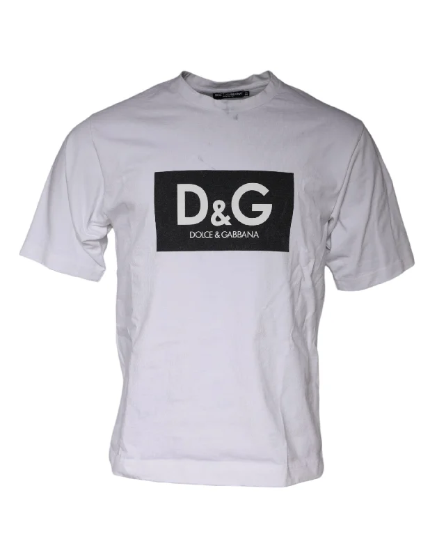 Men's Sleeveless TopsDolce & Gabbana  Logo Print Cotton Crew Neck Men's T-shirt (Pre-Owned)