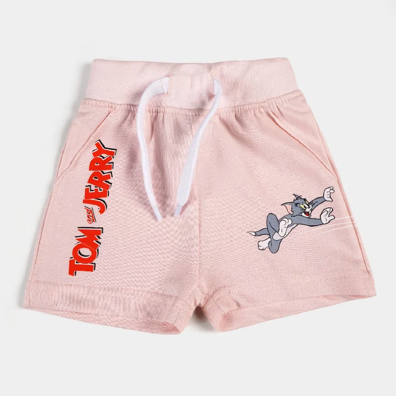 Men's Pants with Hidden ButtonsInfant Girls Knitted Short Character - L.Peach