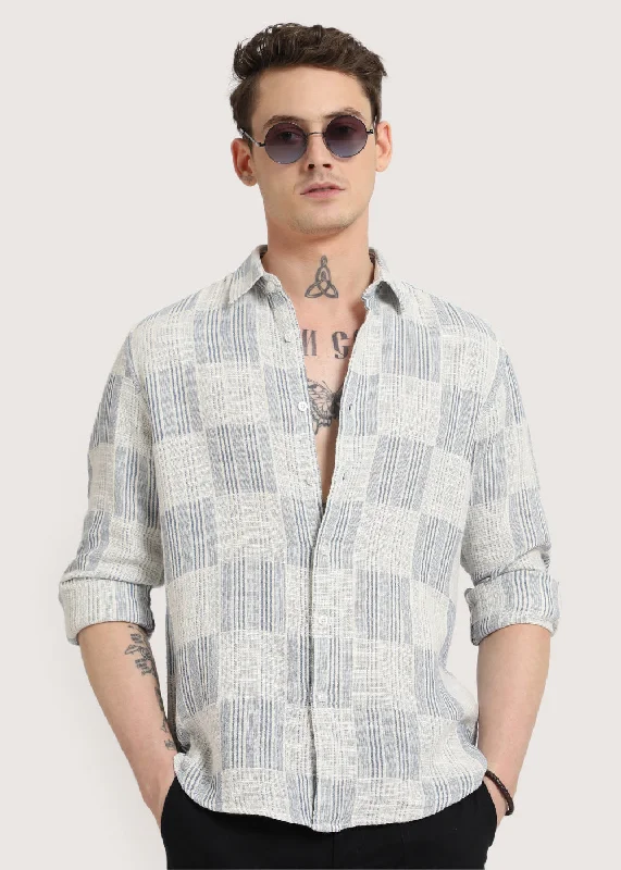 Men's Rugby Shirts for a Sporty LookBlue Pin Check Textured Shirt