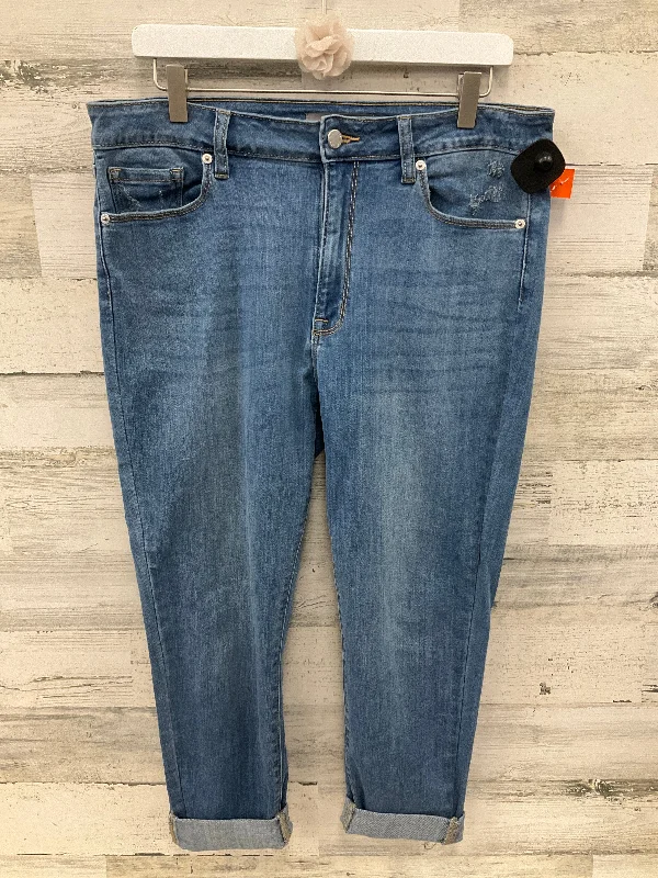 Men's Jeans with Embroidered LogosJeans Cropped By Cmc In Blue Denim, Size: 12p