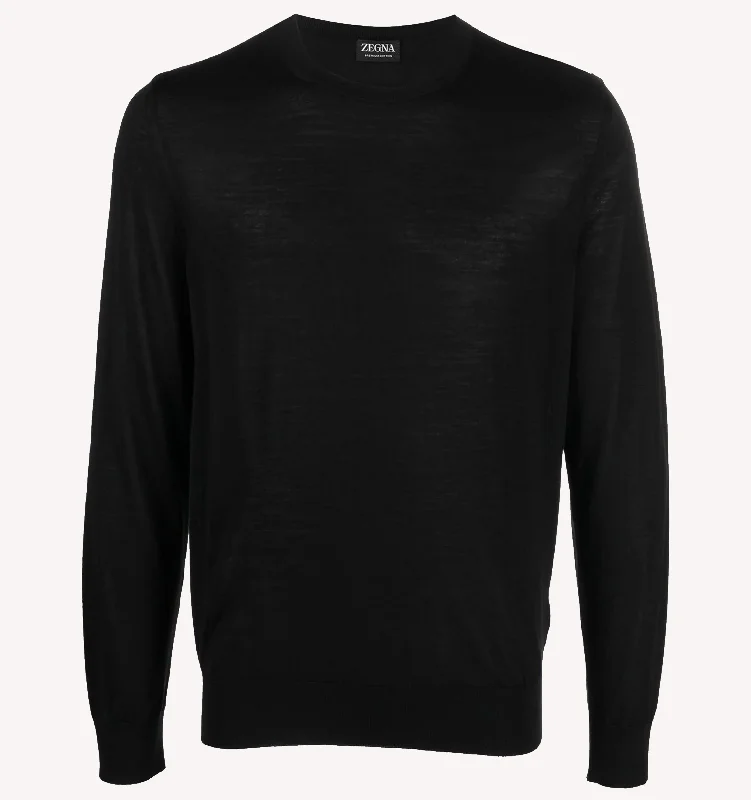 Men's Dressy Shirts for Formal EventsZegna Sweater in Black