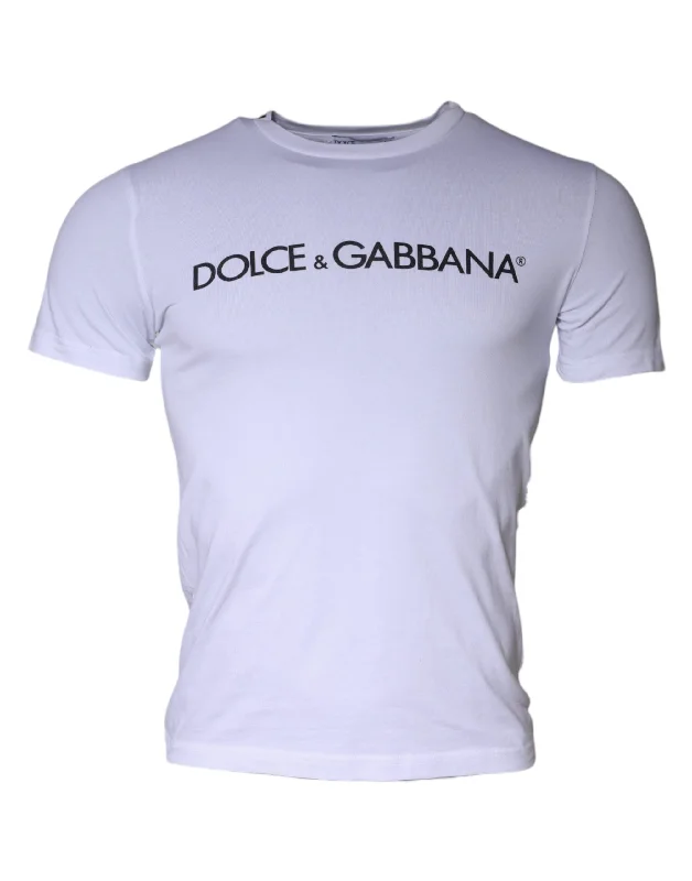 Men's Shirts with Moisture-Wicking FabricDolce & Gabbana  Logo Print Cotton Crew Neck Men's T-shirt