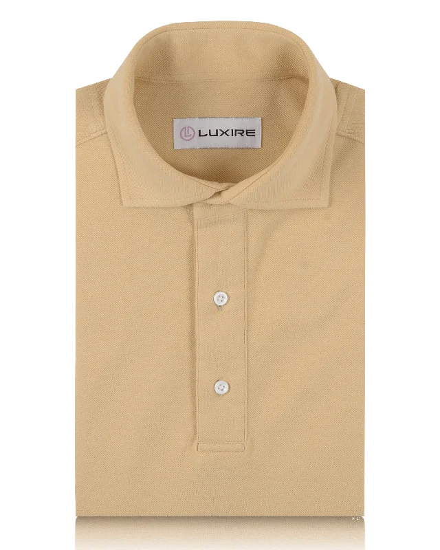 Men's Shirts with Embellished HemlinesLight Sand Polo T-Shirt