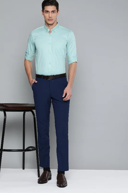 Men's Minimalist Shirts for a Clean LookMen Green Smart Slim Fit Bio-Engineered Quick-Dry Odour-Free Formal Shirt