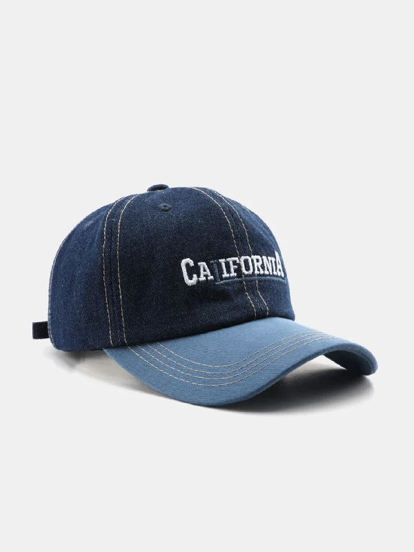 Oversized Bucket HatsCalifornia Embroidery Denim Cotton Baseball Cap