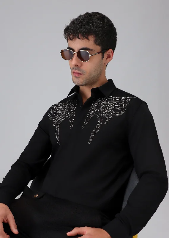 Men's Polo Shirts for Sports and Casual WearHand Crafted Black Designer Shirt