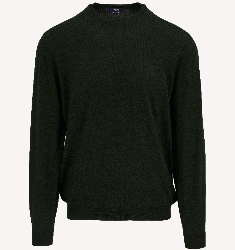 Men's Shirts with Spread CollarsFedeli Sweater in Dark Green