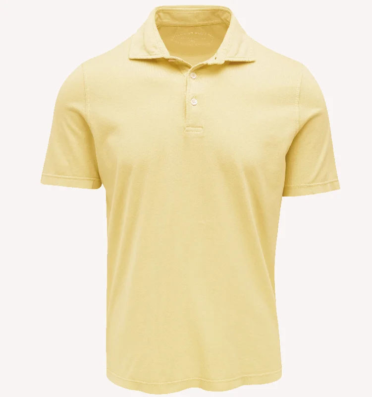 Men's Shirts with Contrast StitchingFedeli Zero Polo in Yellow