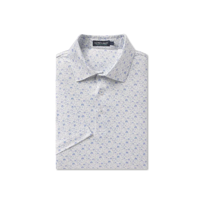 Men's Shirts with Scoop NecksFlyline Performance Polo - Summertime Blues