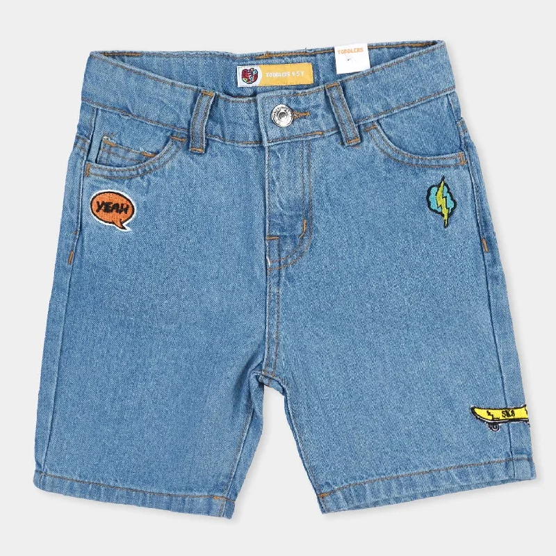 Men's Dress Pants for Special EventsBoys Denim rigid Short Skate-Lt-BLUE