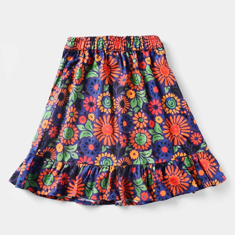 Men's Board Shorts for SurfingGirls Cotton Poplin Short Skirt Groovy-Multi
