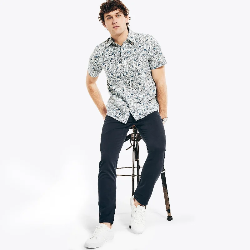 Men's Limited Edition Shirts for ExclusivityNautica Mens Printed Linen Short-Sleeve Shirt