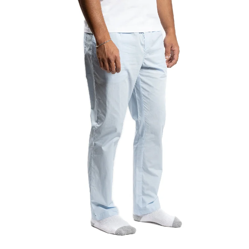 Men's Pants with Faux Leather PatchesCotton Pajama Pants - Blue