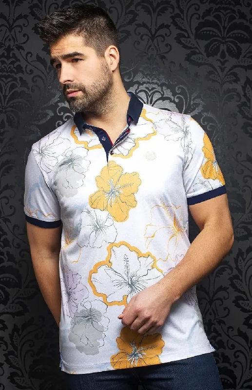Men's Shirts with Appliquéd SleevesAU NOIR | Polo | Molokai White/Orange