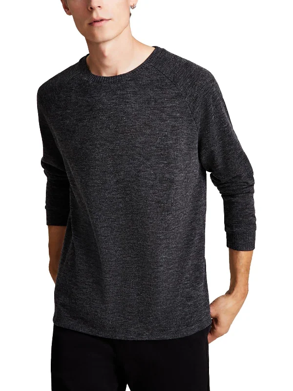 Men's Shirts with Appliquéd SleevesMens Knit Long Sleeve T-Shirt