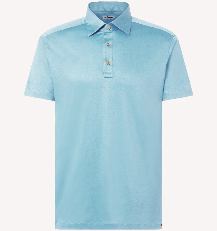 Men's Shirts with Wingtip CollarsKiton Polo in Sky Blue