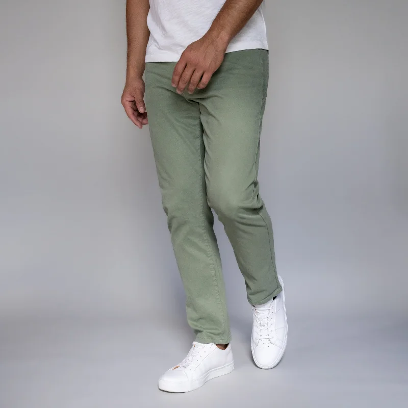 Men's Pants with Deep PocketsItalian 5-Pocket Pants - Sage