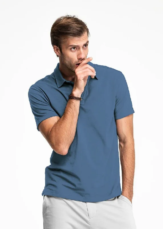 Men's Shirts with Appliquéd SleevesAll-In Polo | Indigo Blue