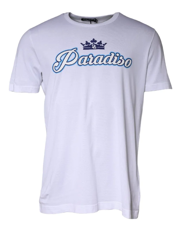 Men's Shirts with TiesDolce & Gabbana  Paradiso Cotton Shorts Sleeves Men's T-shirt