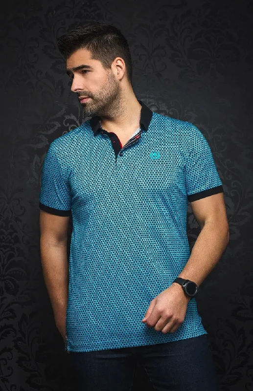 Men's Shirts with Cowl NecksAU NOIR | Polo | Domingo Turquoise