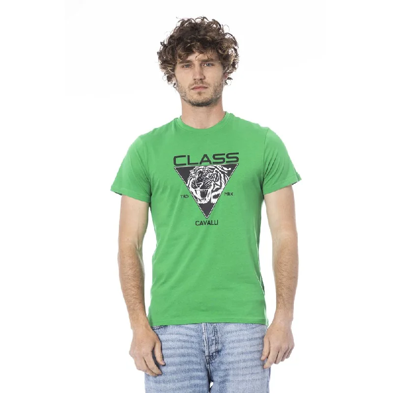 Men's Shirts with Abstract DesignsCavalli Class  Cotton Men's T-Shirt