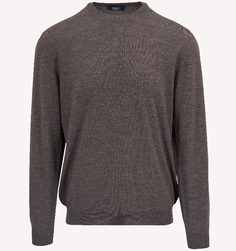 Men's Shirts for HuntingFedeli Sweater in Grey Brown