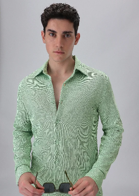 Men's Custom-Fit Shirts for a Personalized LookMint Green Knitted Shirt