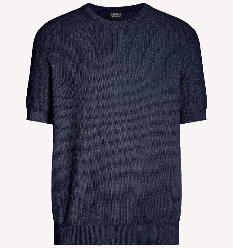 Men's Unique and Designer TopsZegna Honeycomb Shirt in Ink Blue