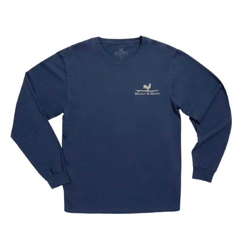 Men's Long-Sleeved ShirtsMen's Coastal Country Line Long Sleeve Tee Shirt In Navy