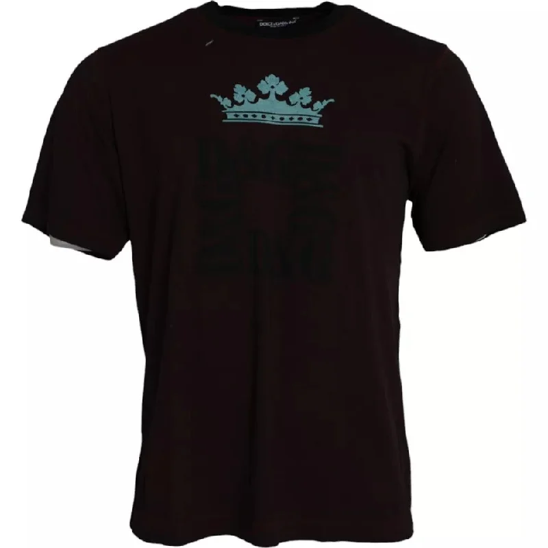 Striped Men's TopsDolce & Gabbana Crown Print Round Neck Cotton Men's T-shirt (Pre-Owned) Striped Men's TopsDolce & Gabbana Crown Print Round Neck Cotton Men's T-shirt (Pre-Owned)