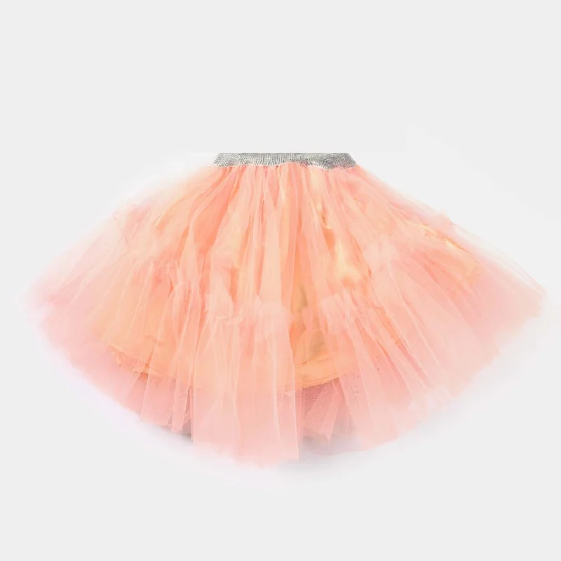 Men's Pants with Logo EmbossmentsInfant Girls Net Skirt Two Layered-Peach