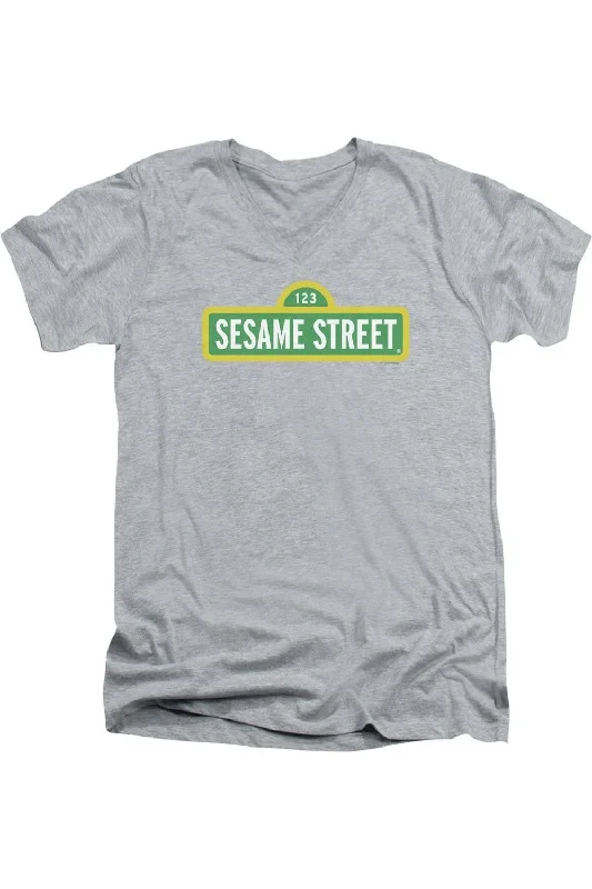 Men's Shirts with Moisture-Wicking FabricSesame Street Logo Short Sleeve Adult V Neck Premium Cotton Tee / T-Shirt Men's Shirts with Moisture-Wicking FabricSesame Street Logo Short Sleeve Adult V Neck Premium Cotton Tee / T-Shirt