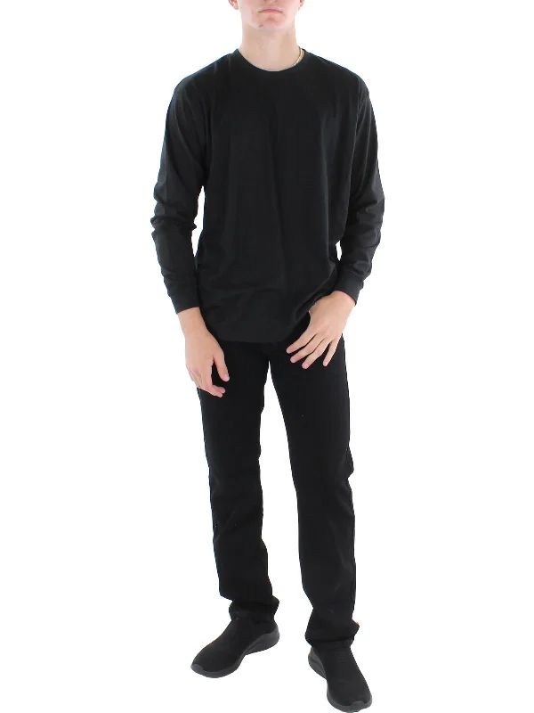 Men's Shirts with Raw-Edge HemlinesMens Jersey Crewneck T-Shirt