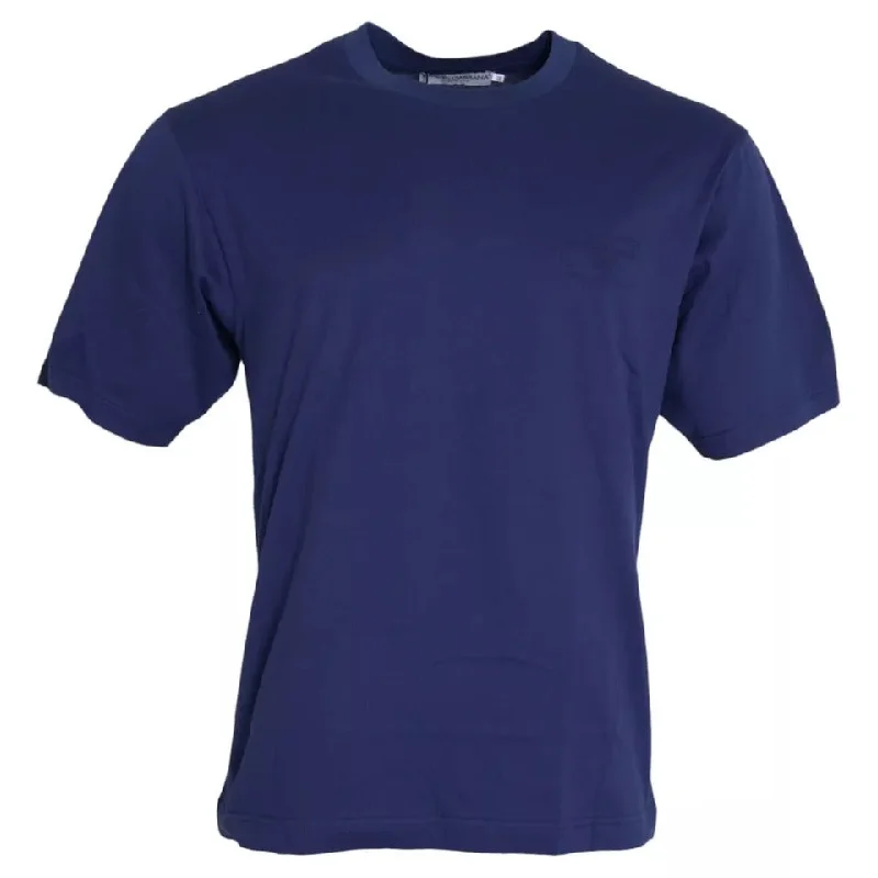 Men's Shirts with Embroidered DesignsDolce & Gabbana Royal  Round Neck Short Sleeve Men's T-shirt (Pre-Owned)