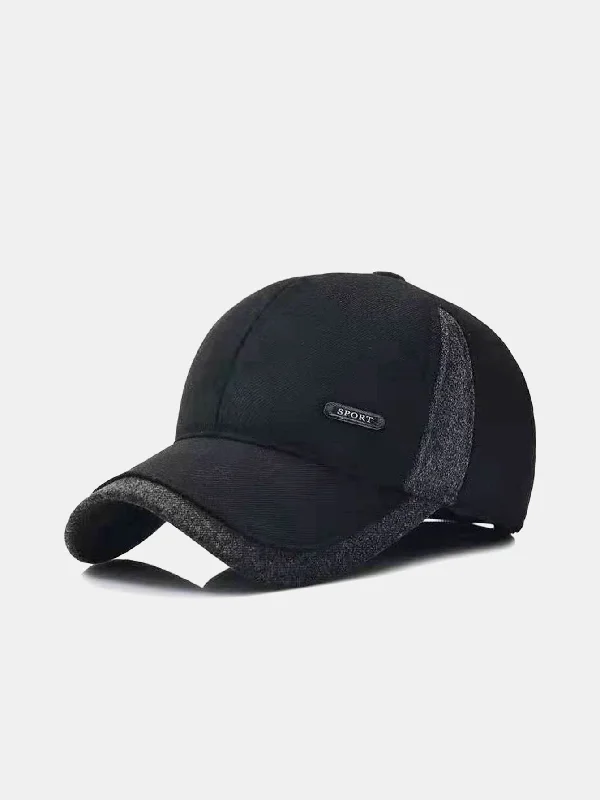Designer Trucker HatsWarm Earflaps Cotton Baseball Cap