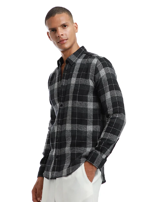 Stylish Men's Graphic T-ShirtsMelange Boldsquare Black Check shirt