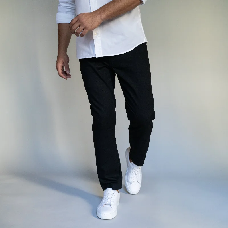 Durable Men's Work PantsStretch Chinos Standard Fit - Black